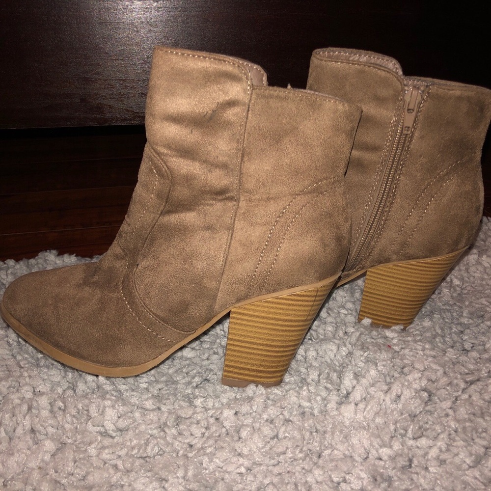 Taupe Suede Booties